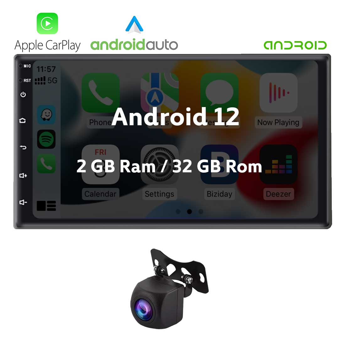 Radio Estereo Pantalla 7 Tactil HD Para Coche Con Apple Carplay y Android  Auto