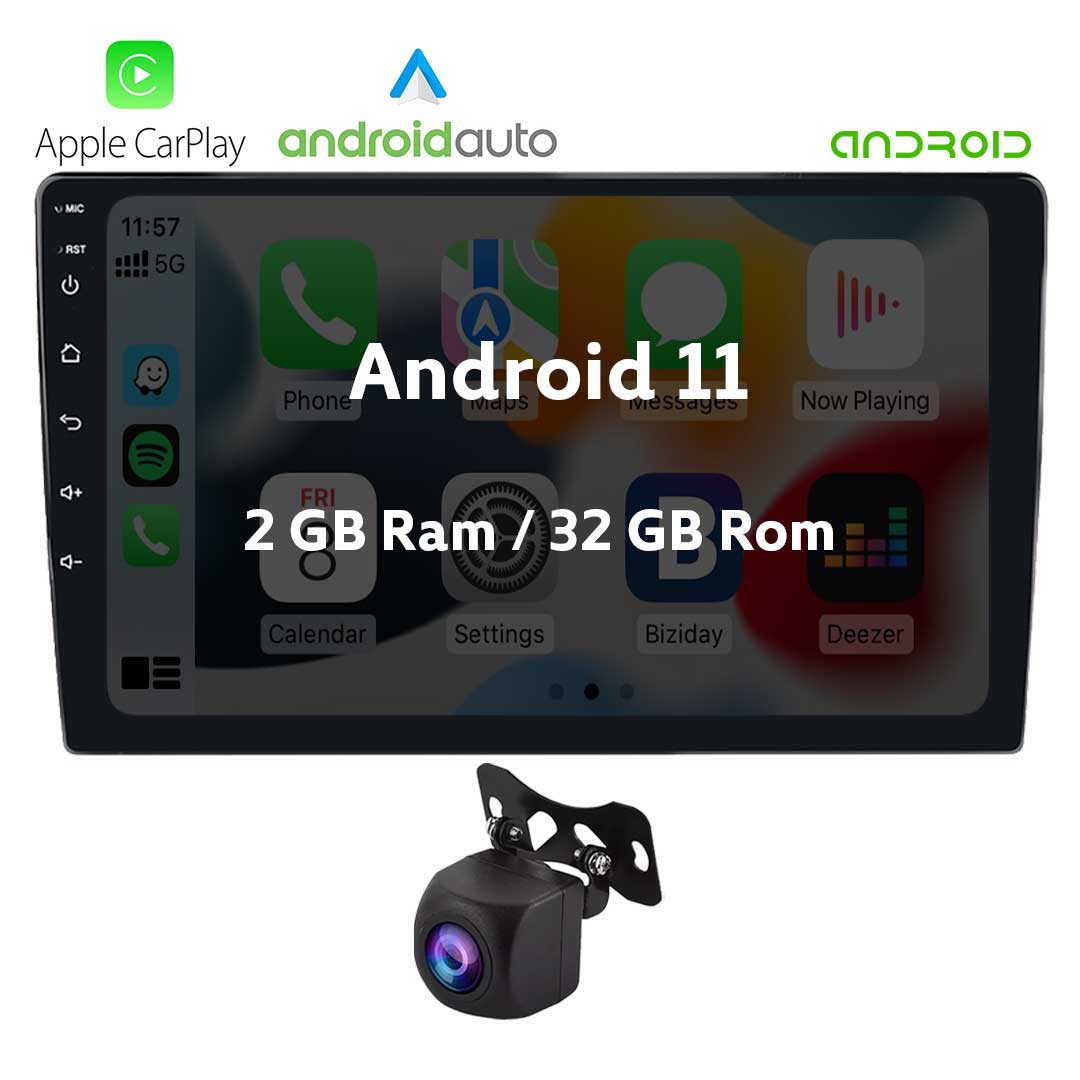 Pantalla 9 pulgadas Carplay y Android Auto inalámbrico + cámara trasera  1080P AHD