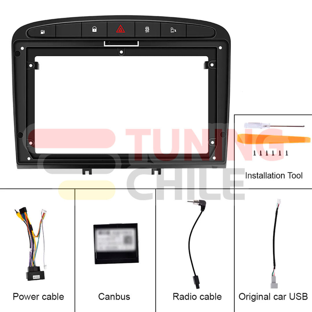 Bisel Adaptador Radio 9 Peugeot 408 2013 + Ramal + Canbus