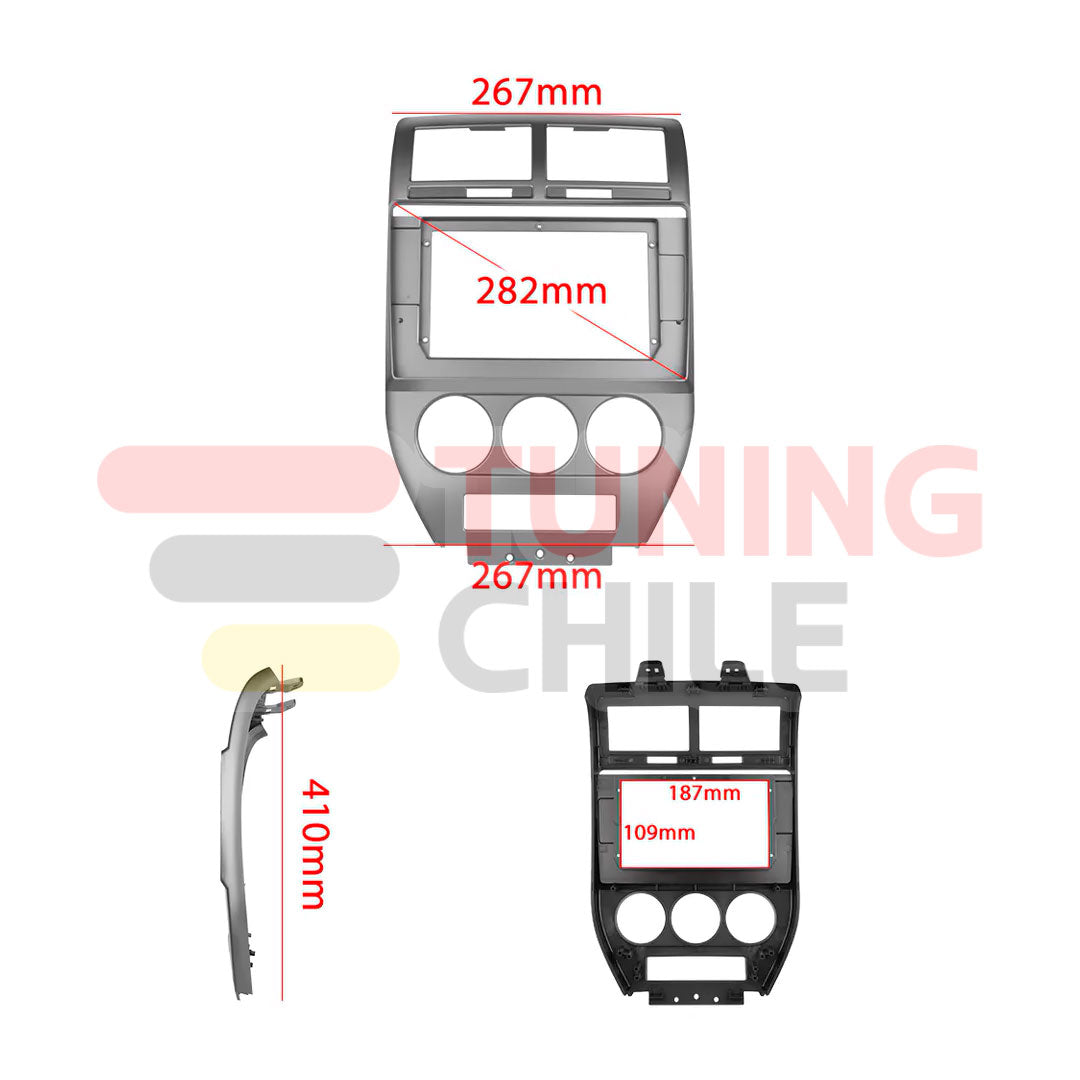 Bisel Radio 10 Jeep Compass 2007-2010 + Ramal + Canbus