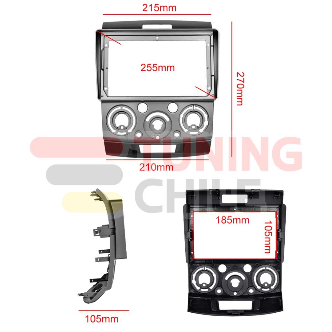 Bisel Adaptador Radio 9 Mazda BT50 2006-2010 + Ramal