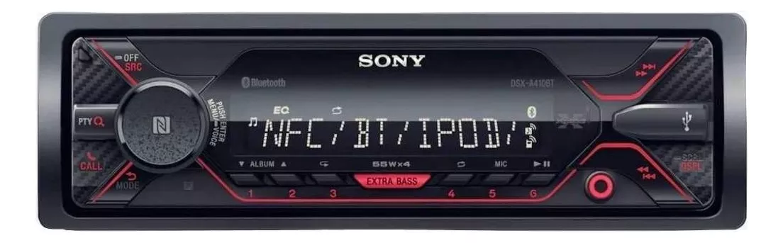 Autoestéreo Sony DSX-A410BT con Bluetooth y USB - Color Negro