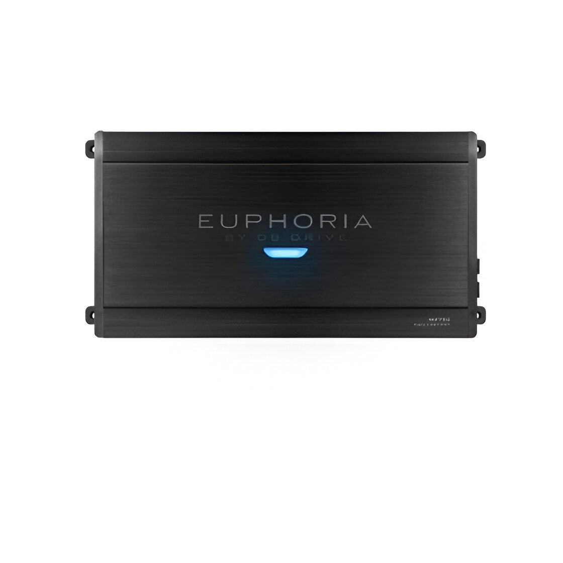 AMPLIFICADOR MONO LINEA EUPHORIA. 2 CANALES. 1 X 2750W @ 1 OHMS CLASE D.  1 X 2500W @ 1 OHMS. 1 X
1250W @ 2 OHMS. BASS REMOTE INCLUIDO.