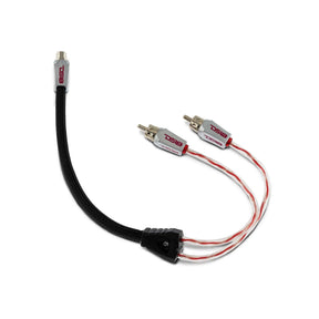 DS18 RCA IGRIEGA DE ALTA GAMA UNA HEMBRA 2 MACHOS CONECTOR METALICO RECUBIERTO MAYA SERPIENTE