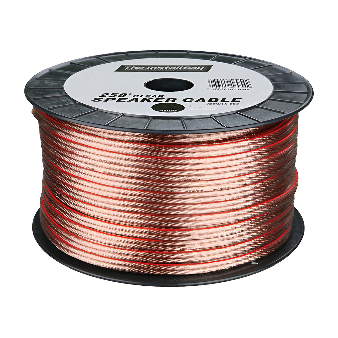 Cable de Parlantes 14 AWG Rojo Claro - Bobina de 250 ft (76,20 mts) para Sistemas de Audio