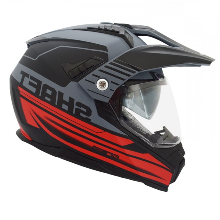 Casco Moto Shaft MX-380 Multipropósito Faded GR.M RJ con Sun Visor Norma ECER