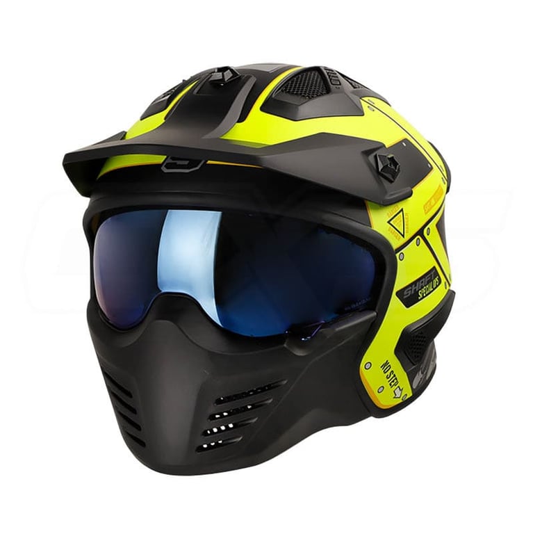 Casco Moto Shaft 225 Pilot Undercover AM.N Ir.Az Abierto con Máscara Removible