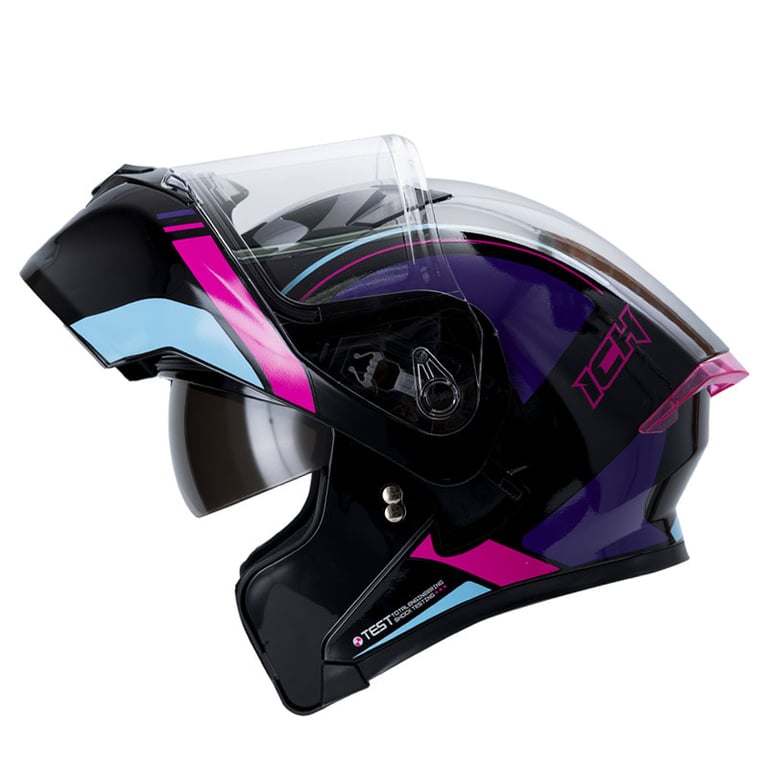 Casco Moto ICH 3120 Clear FC Abatible con Sun Visor Certificación DOT