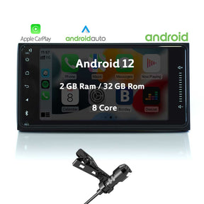 Radio Android de 7 pulgadas HD + Micrófono Lavalier (8 Core) | Para Autos Toyota