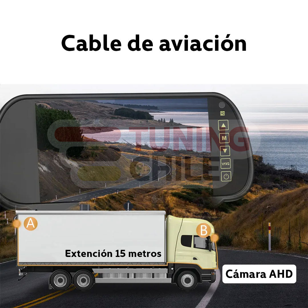 Pantalla de Retroceso FHD 7 pulgadas - Automóvil, Camión & Bus (KIT de 15 metros)