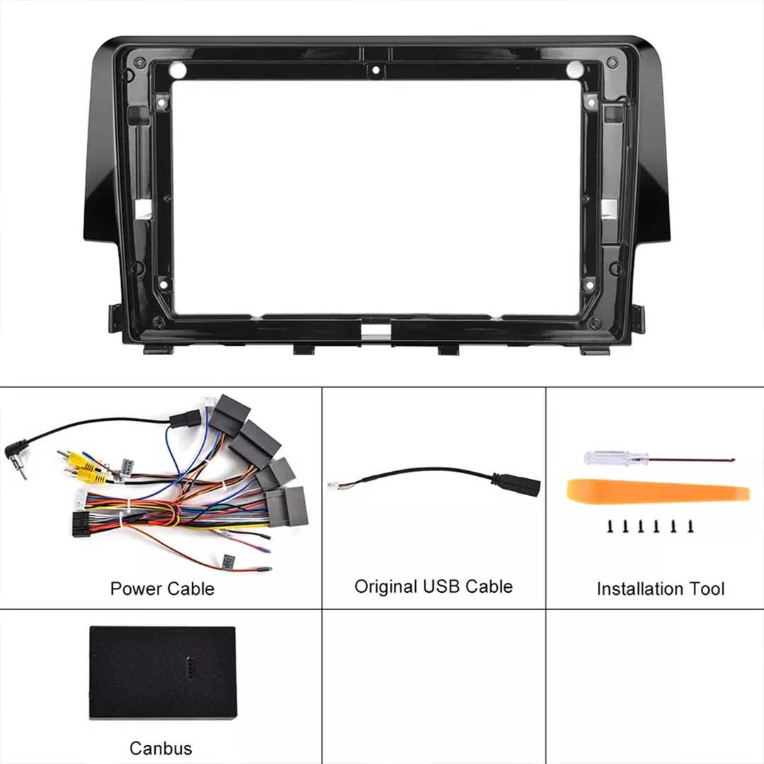 Bisel radio 9” arnés & cambus Honda Civic 16