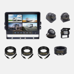 Kit Monitor DVR 4 Canales 1080P AHD 128GB para Camión 12 y 24V