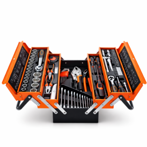 Caja de Herramientas 85 Piezas Metálica Plegable 5 Niveles Profesional