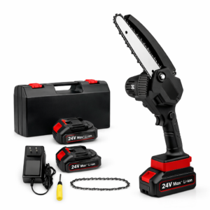 Mini Motosierra Inalámbrica 24V con 2 Baterías Recargables Kit Completo